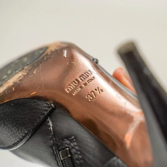 Miu Miu Knee High Kitten Heel Boots - Picture 8 of 15